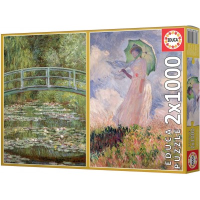 2 Puzzles Claude Monet Educa 19270 1000 Pieces Jigsaw Puzzles Art