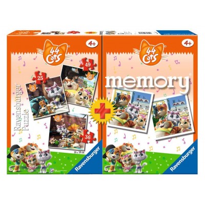 3 Puzzles Memory 44 Cats Ravensburger 607 25 Pieces Jigsaw Puzzles Animals In Comics And Cartoons Jigsaw Puzzle