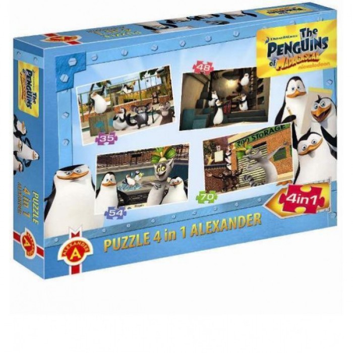 Alexander-1435 4 Puzzles - Penguins of Madagascar