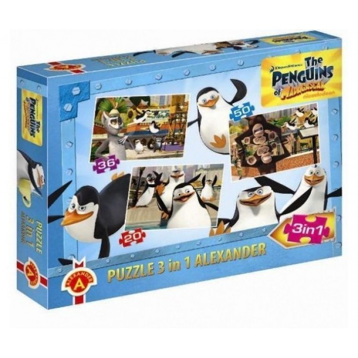 Alexander-4341 3 Jigsaw Puzzles -Penguins of Madagascar