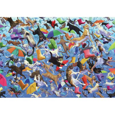 Wentworth-582713 Wooden Jigsaw Puzzle - Royce B McClure : Raining Cats and Dogs