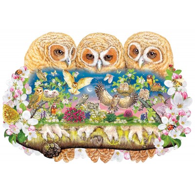 Wentworth-840106 Wooden Puzzle - Owlets in The Moonlight