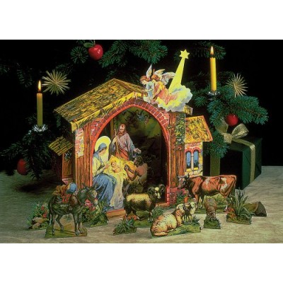 Puzzle Schreiber-Bogen-576 Cardboard model: Big nativity scene