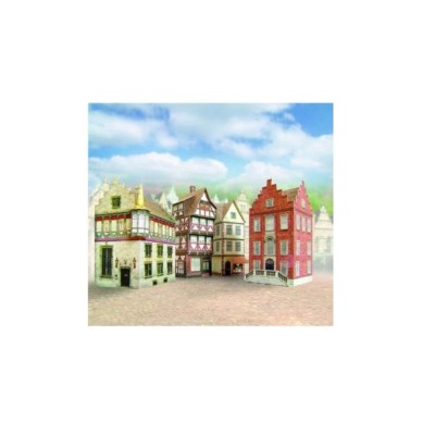 Puzzle Schreiber-Bogen-651 Cardboard Model: Four Old Town Houses