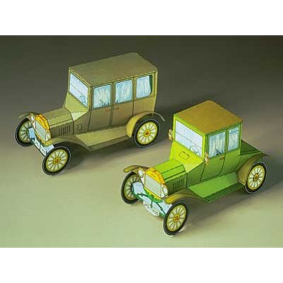 Puzzle Schreiber-Bogen-71456 Cardboard Model: Two Ford vintage model T