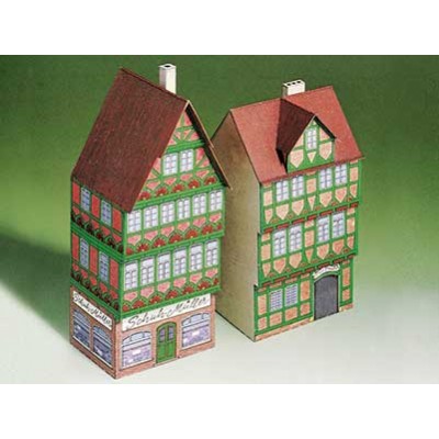 Puzzle Schreiber-Bogen-71518 Kartonmodelbau: Two half-timbered houses from Celle