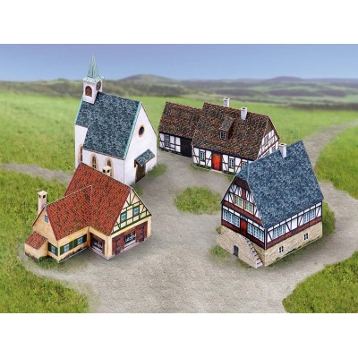 Puzzle Schreiber-Bogen-740 Cardboard Model: Small Village Ensemble