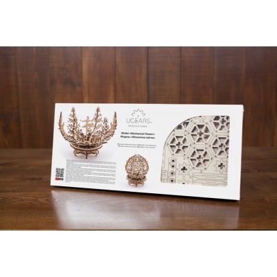 Ugears-12027 3D Wooden Jigsaw Puzzle - Mechanical Flower