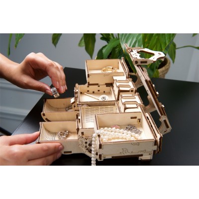 Ugears-12100 3D Wooden Jigsaw Puzzle - Antique Box