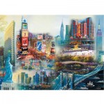   Wooden Jigsaw Puzzle - New York - Collage
