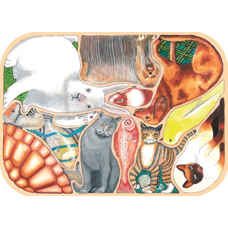 Hand-Cut Wooden Puzzle - Crazy Pets Puzzle-Michele-Wilson-K441-12 12 ...