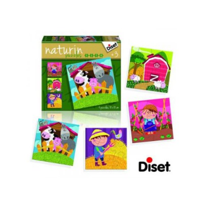 Diset-69958 4 Naturin Puzzles: Farm