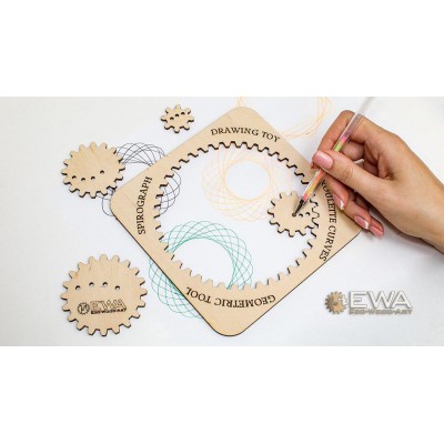 Eco-Wood-Art-36 Wooden Puzzle - Spirograph