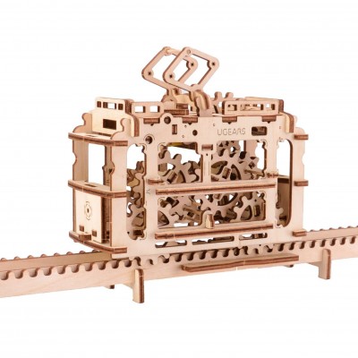 Ugears-12019 3D Wooden Jigsaw Puzzle - Tram on Rails