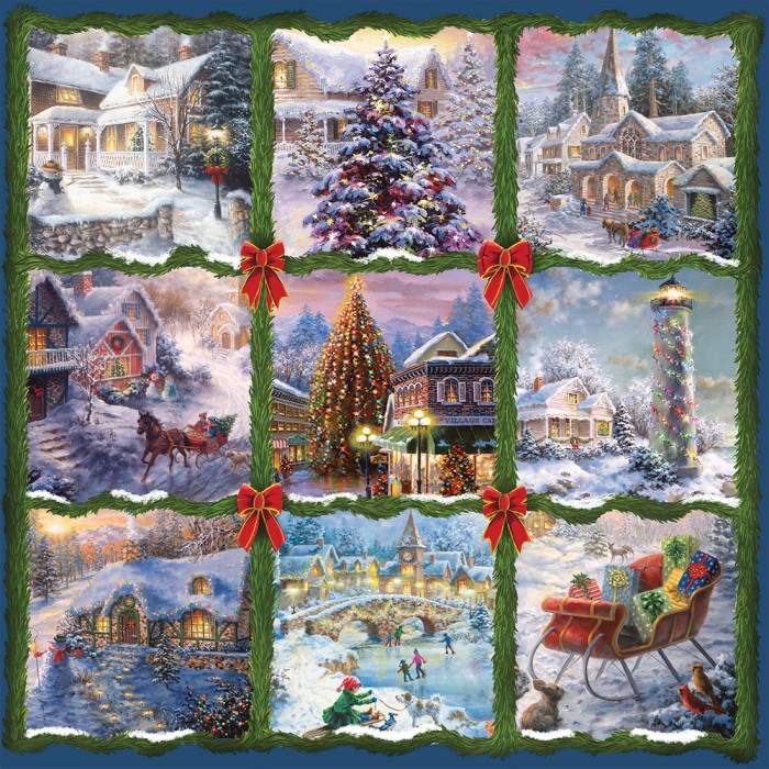 Puzzle  Alipson-Puzzle-50056 Christmas Nine Patch