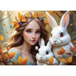 Puzzle  Alipson-Puzzle-50129 Lady and Bunnies