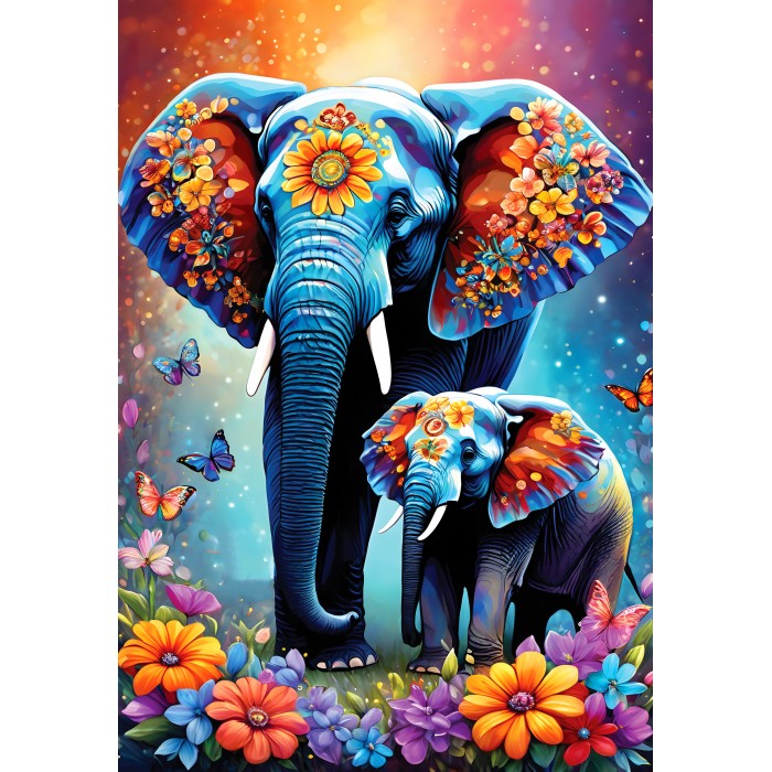 Puzzle  Alipson-Puzzle-F-50154 Elephants  - Maternal Love Collection