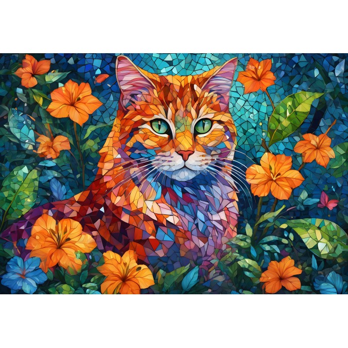 Puzzle  Alipson-Puzzle-F-50160 Chat Mosaïque