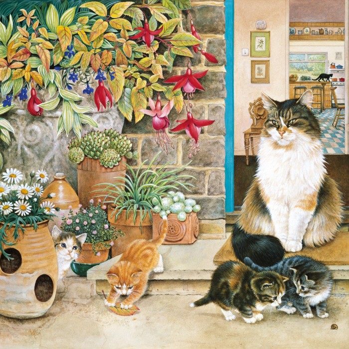 Puzzle  Alipson-Puzzle-F-50183 Agneatha and her Kittens on the Doorstep
