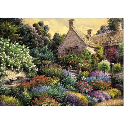 Puzzle Art-Puzzle-4541 Cottage and Colorful Garden