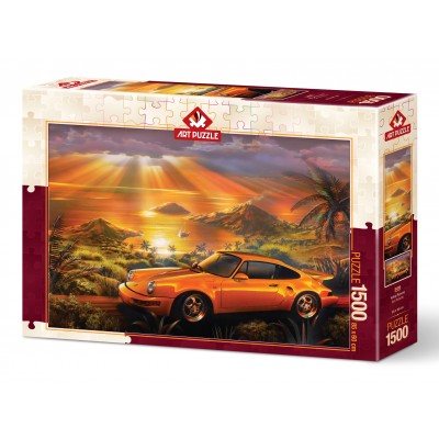 Puzzle Art-Puzzle-5406 Yellow Porsche