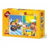  Art-Puzzle-5553 2 Puzzles - Summer - Winter