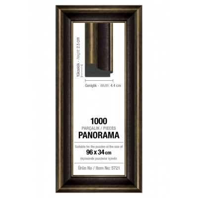 Art-Puzzle-5721 1000 Piece Panoramic Puzzle Frame - Black - 4.3 cm