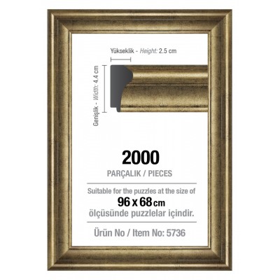 Art-Puzzle-5736 2000 Piece Puzzle Frame - Silver - 4.3 cm