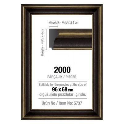 Art-Puzzle-5737 2000 Piece Puzzle Frame - Black - 4.3 cm
