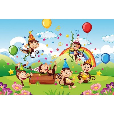 Art-Puzzle-5882 Wooden Puzzle - Monkey's Party