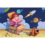 Art-Puzzle-5886 Wooden Puzzle - Tiny Astronaut