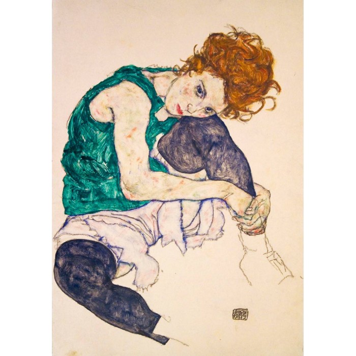 Puzzle  Art-by-Bluebird-F-60294 Egon Schiele - Seated Woman with Legs Drawn Up, 1917