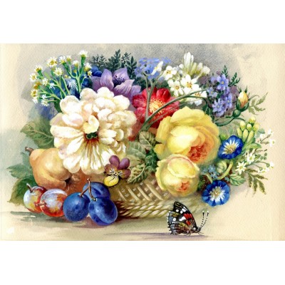 Puzzle Bluebird-Puzzle-F-90342 Autumn Bouquet