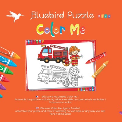 Puzzle Bluebird-Puzzle-F-90651 XXL Pieces - Color Me - Pompier