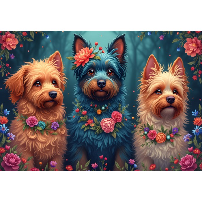Puzzle  Bluebird-Puzzle-F-91021 Dog trio