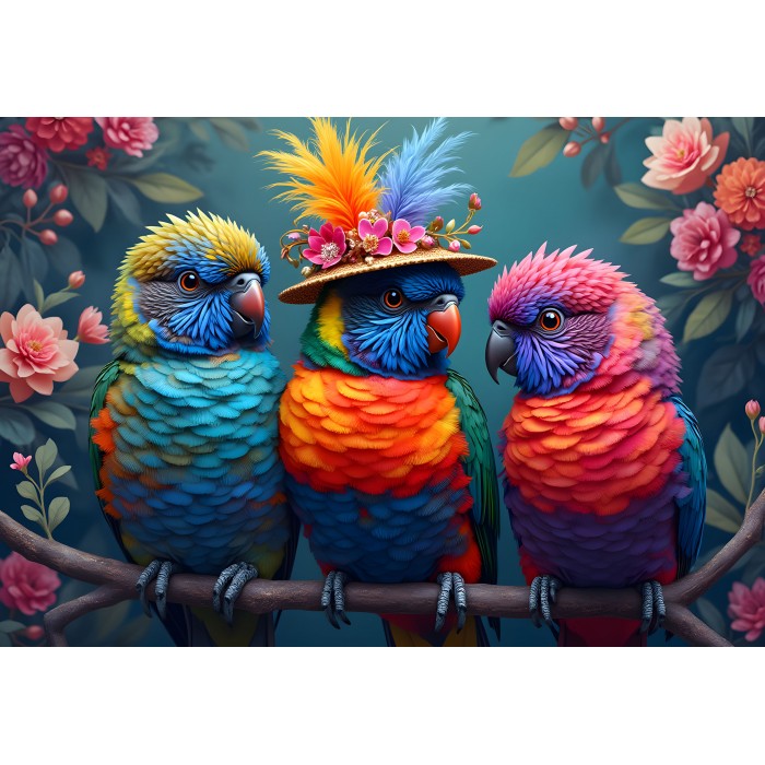 Puzzle  Bluebird-Puzzle-F-91045 Rainbow Parrots
