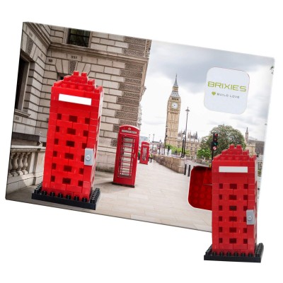Brixies-38449200 3D Nano Puzzle - Postcard Telephone Box