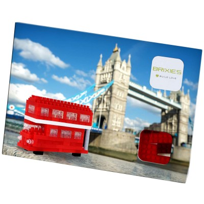 Brixies-38449201 3D Nano Puzzle - Postcard Red Double Decker Bus