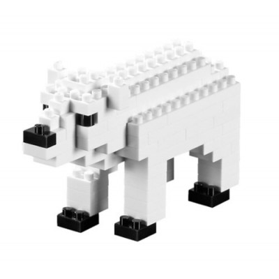 Brixies-57920 3D Nano Puzzle - White Bear
