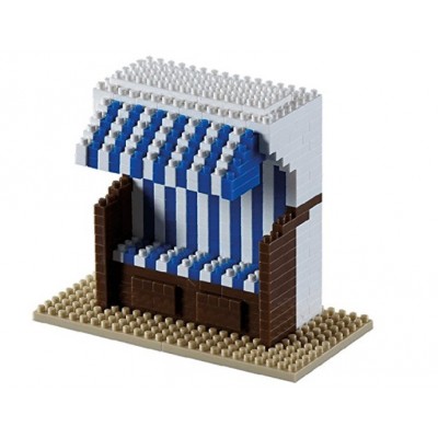 Brixies-58656 Nano 3D Puzzle - Wicker Beach Chair (Level 3)