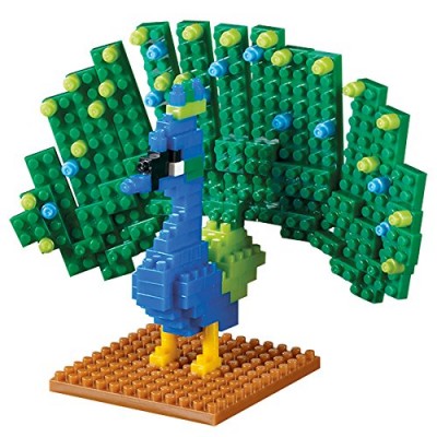 Brixies-58658 3D Nano Puzzle - Peacock