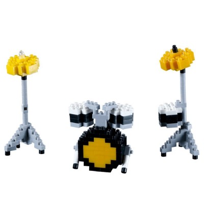 Brixies-58680 Nano 3D Puzzle - Drum Kit (Level 2)