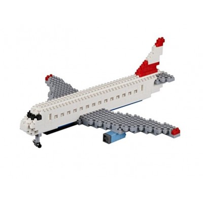 Brixies-58722 Nano 3D Puzzle - Airplane (Level 3)