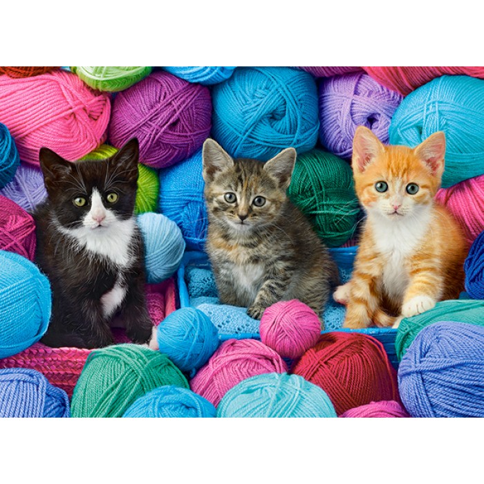 Puzzle  Castorland-030477 Kittens in Yarn Store
