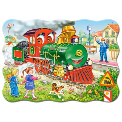 Puzzle Castorland-03433 Green Locomotive