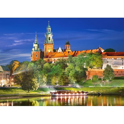 Puzzle Castorland-103027 Poland, Krakow: Wawel Castle at Night