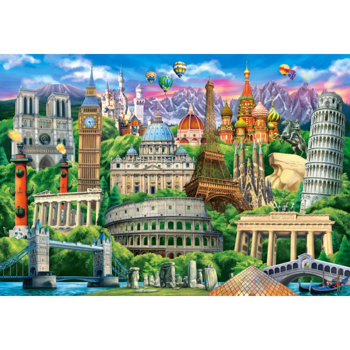 Puzzle  Castorland-104901 Famous Landmarks