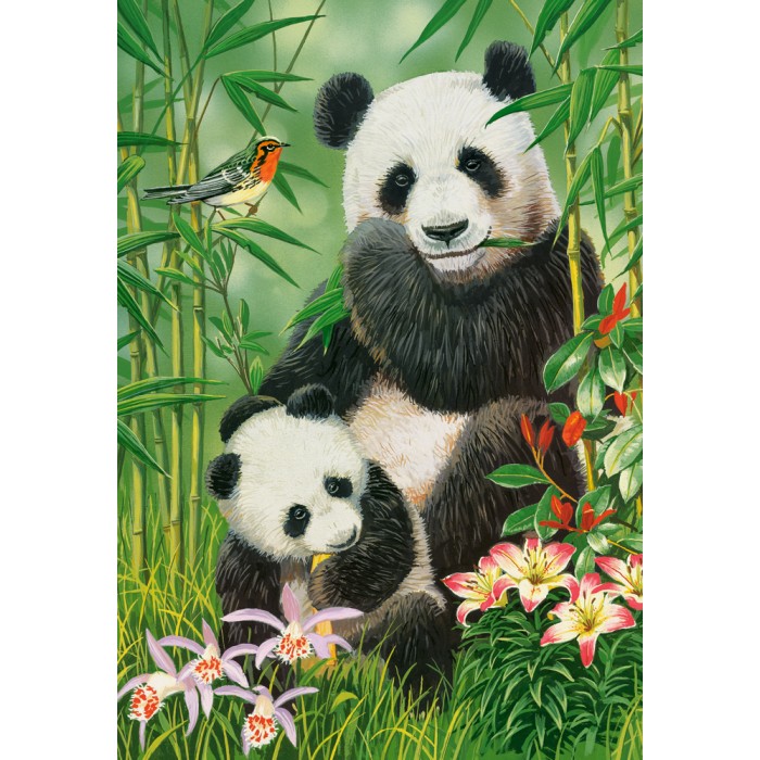 Puzzle  Castorland-104987 Panda Brunch