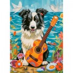 Puzzle  Castorland-111268 Collie, Guitar and the Sea