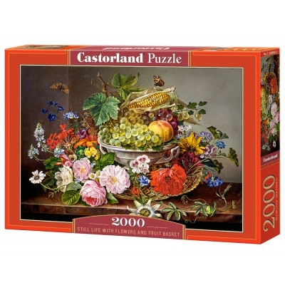 Puzzle Castorland-200658 Still Life with Flowers and Fruit Basket